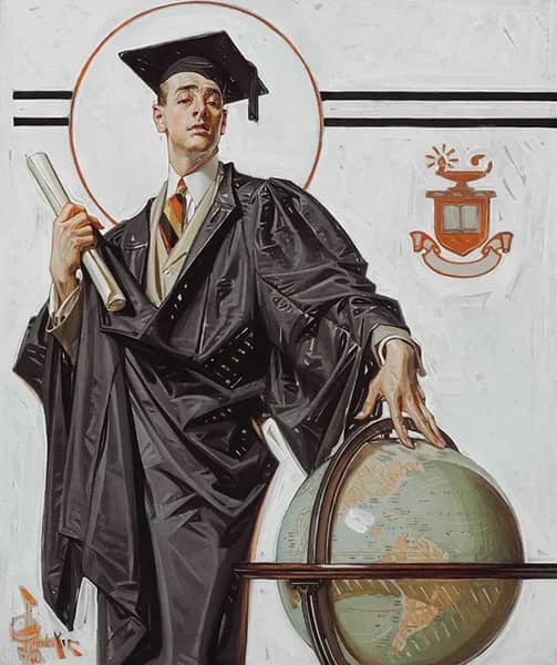 Boy Graduate 1920 by J. C. Leyendecker | Oil Painting Reproduction