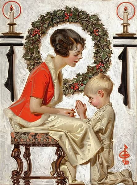 Christmas Prayers by J. C. Leyendecker | Oil Painting Reproduction