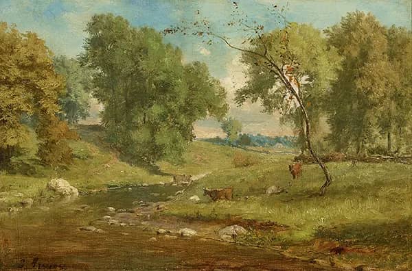 In the Meadow by George Inness | Oil Painting Reproduction