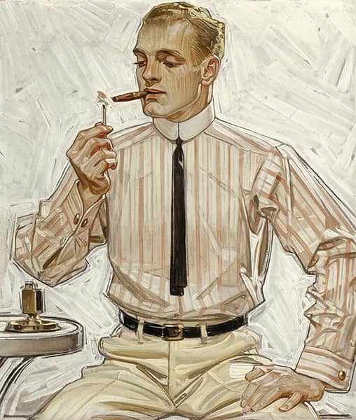 Man with Narrow Tie 1917 by J. C. Leyendecker | Oil Painting Reproduction