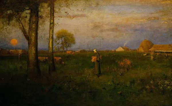 Sundown 1884 by George Inness | Oil Painting Reproduction