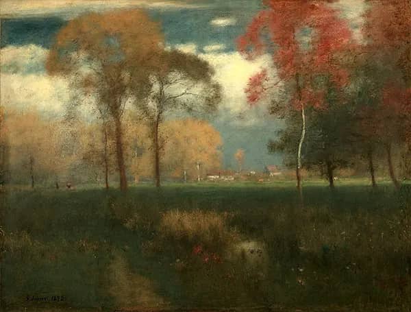 Sunny Autumn Day 1892 by George Inness | Oil Painting Reproduction