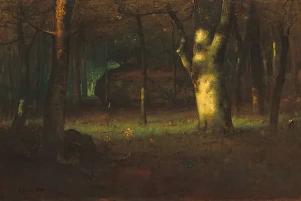 Sunset in the Woods 1891 by George Inness | Oil Painting Reproduction