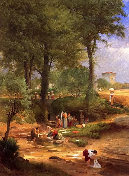 Washing Day near Perugia Italy 1873 | Oil Painting Reproduction