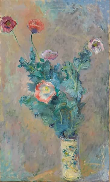 Poppies in a Chinese Vase 1883 by Claude Monet | Oil Painting Reproduction