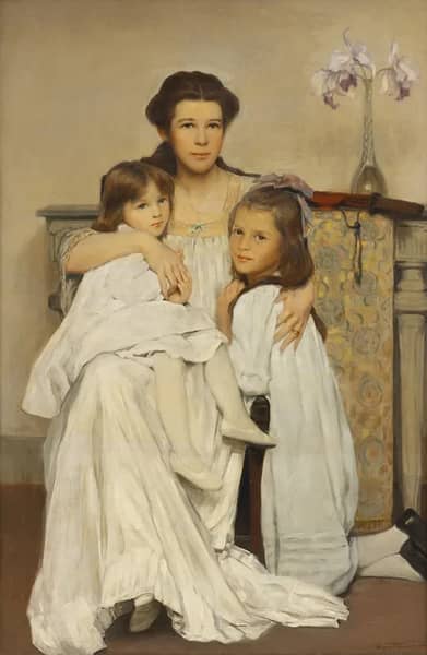 The Artist's Wife and Daughters | Oil Painting Reproduction