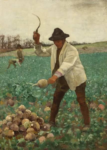 Peasant Chopping Swedes c1887 | Oil Painting Reproduction