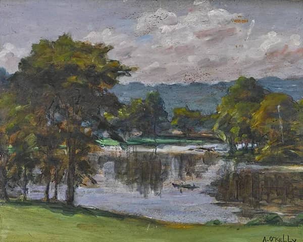 River and Trees by Aloysius O'Kelly | Oil Painting Reproduction