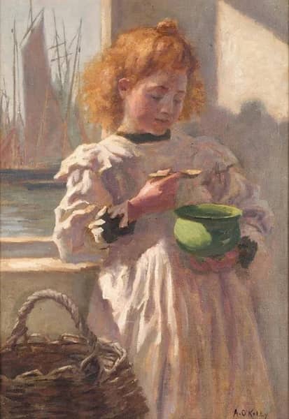 A Hearty Breakfast by Aloysius O'Kelly | Oil Painting Reproduction