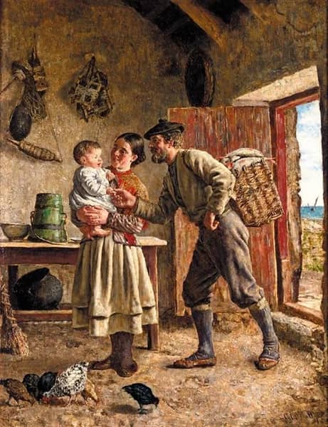 Feeding Hens West of Ireland | Oil Painting Reproduction