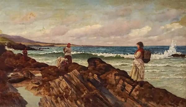 Fisher Women on The Coast by Aloysius O'Kelly | Oil Painting Reproduction