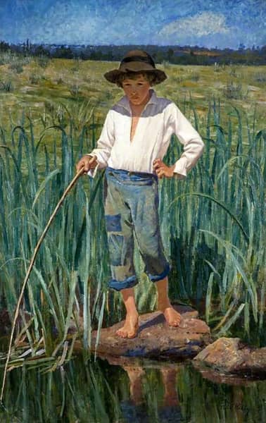 Huckleberry Finn 1885 by Aloysius O'Kelly | Oil Painting Reproduction