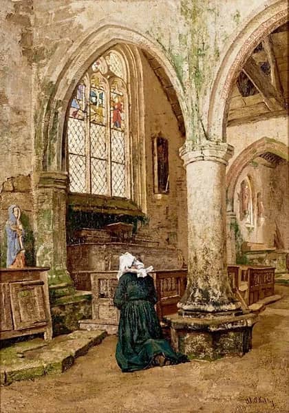 Interior of a Church in Brittany 1879 | Oil Painting Reproduction