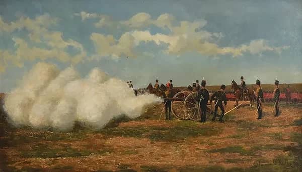 Royal Horse Artillery by Aloysius O'Kelly | Oil Painting Reproduction