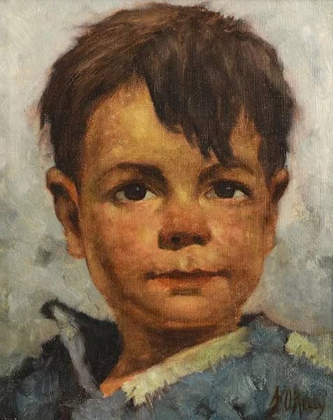 Young Boy by Aloysius O'Kelly | Oil Painting Reproduction