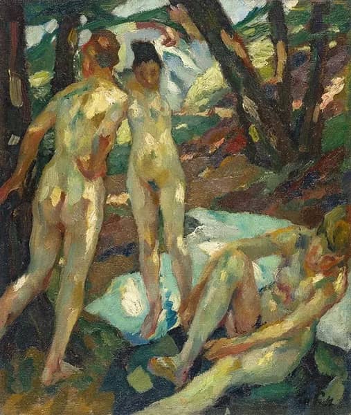 After The Bath by Leo Putz | Oil Painting Reproduction