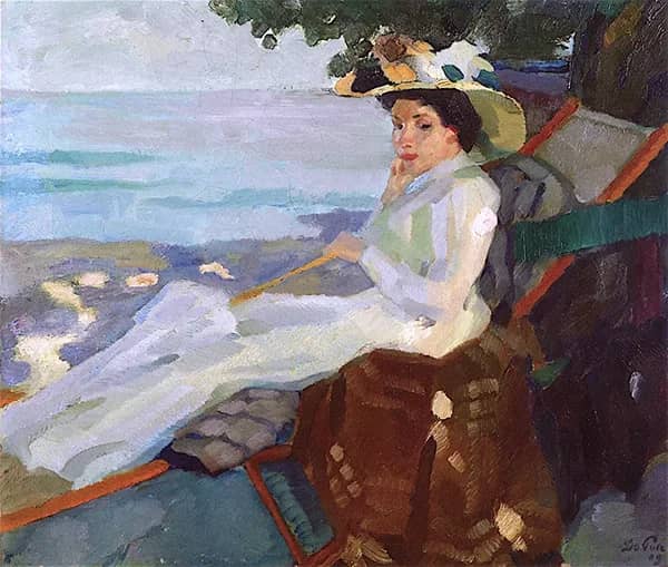 At the Beach by Leo Putz | Oil Painting Reproduction