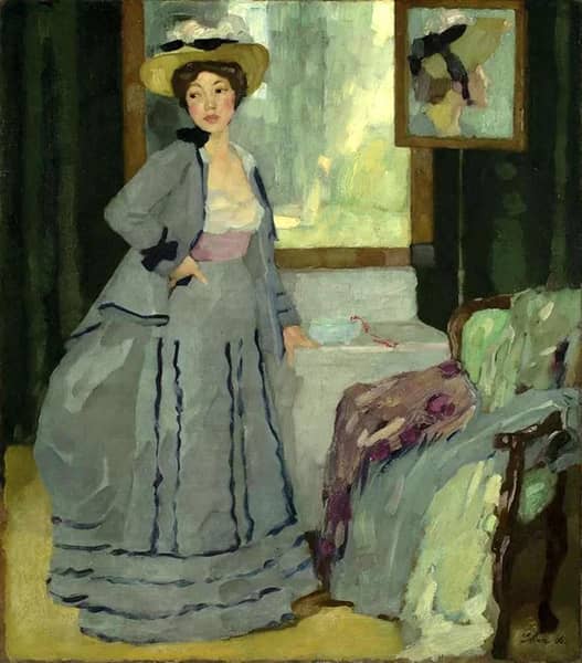 Before Going Out by Leo Putz | Oil Painting Reproduction