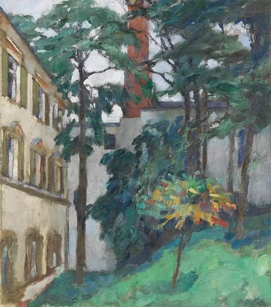 Castle Courtyard c1912 by Leo Putz | Oil Painting Reproduction