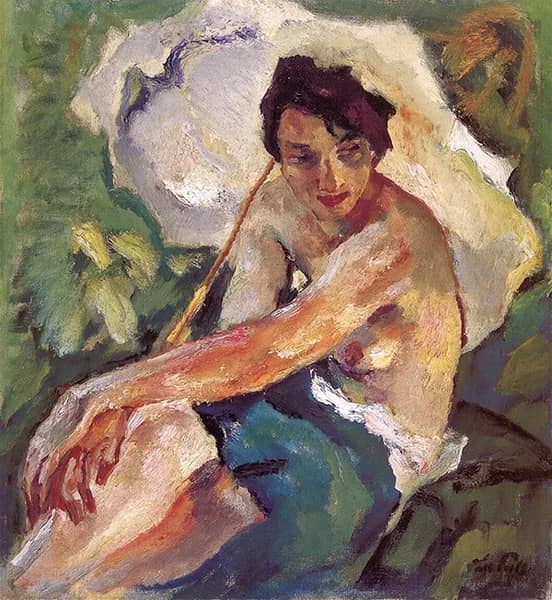 Evening Sun Adelheid by Leo Putz | Oil Painting Reproduction
