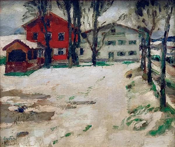 Inn in The Snow by Leo Putz | Oil Painting Reproduction