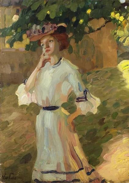 Lady Portrait 1900 by Leo Putz | Oil Painting Reproduction
