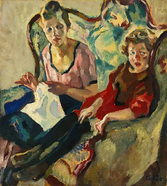 Lisl and Buberl 1920 by Leo Putz | Oil Painting Reproduction