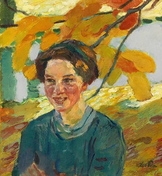 Portrait of a Girl c1914 by Leo Putz | Oil Painting Reproduction