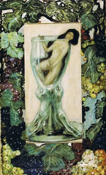 Woman in a Glass by Leo Putz | Oil Painting Reproduction