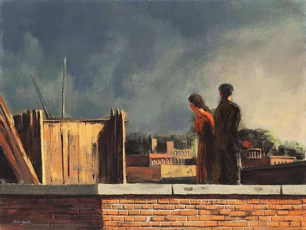 Rooftop and Landscape Study with Figure | Oil Painting Reproduction