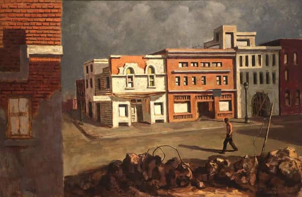 Sunday Afternoon 1953 by Hughie Lee-Smith | Oil Painting Reproduction