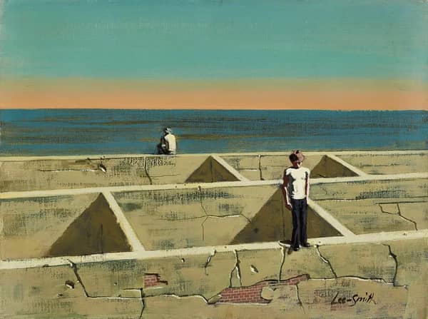 Two Boys 1968 by Hughie Lee-Smith | Oil Painting Reproduction