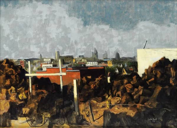 Untitled Cityscape 1954 by Hughie Lee-Smith | Oil Painting Reproduction