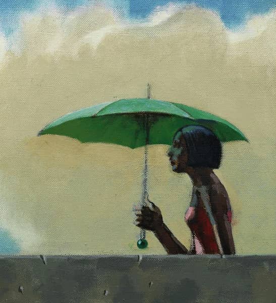 Woman with Green Umbrella 1999 | Oil Painting Reproduction