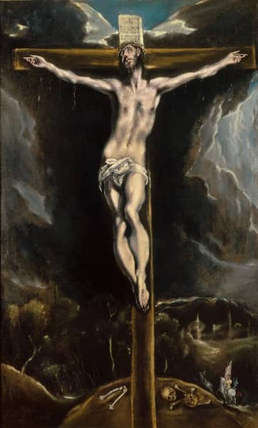 Christ on the Cross in a Landscape with Horsemen | Oil Painting Reproduction
