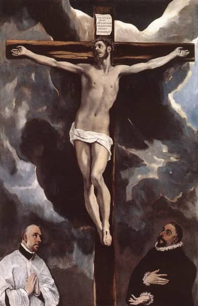 Christ on the Cross Adored By Donors | Oil Painting Reproduction