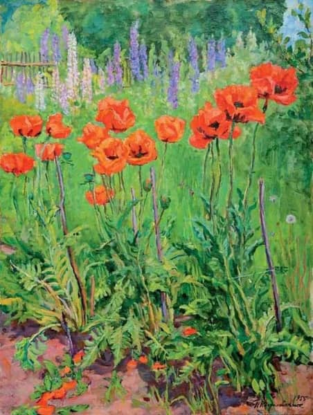 Poppies 1955 by Pyotr Konchalovsky | Oil Painting Reproduction