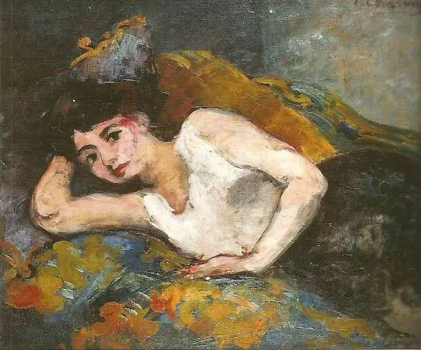 Reclining Woman c1900 by Emilie Charmy | Oil Painting Reproduction