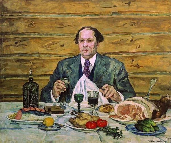 The Writer Alexey Tolstoy on a Visit to the Artist | Oil Painting Reproduction