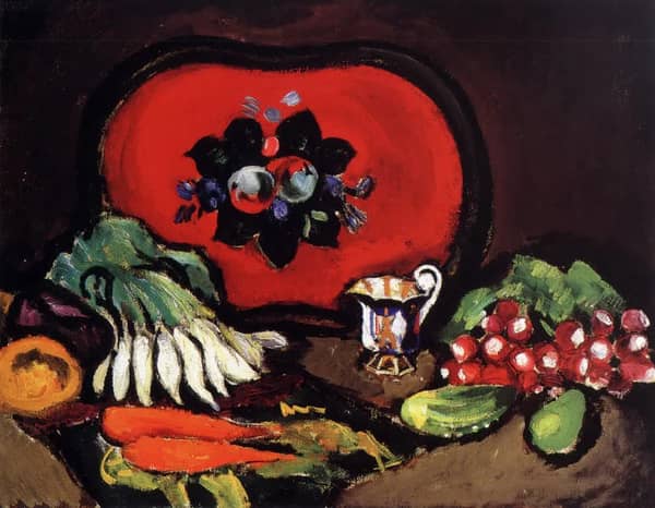 Tray and Vegetables 1910 by Pyotr Konchalovsky | Oil Painting Reproduction