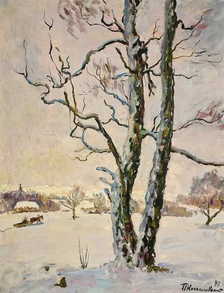 Winter Landscape Birch Tree 1947 | Oil Painting Reproduction