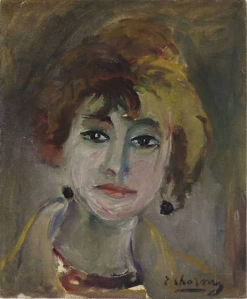 Self Portrait with Black Earrings c1950 | Oil Painting Reproduction