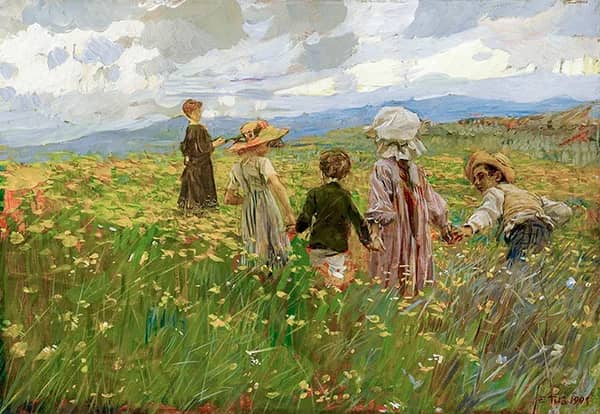 Children 1901 by Ettore Tito | Oil Painting Reproduction