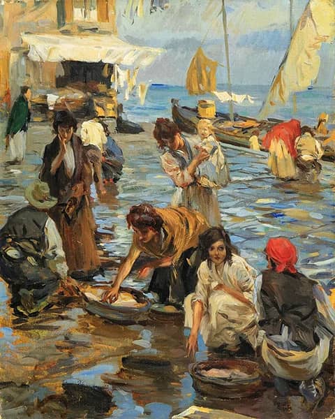 Fish Market 1910 by Ettore Tito | Oil Painting Reproduction