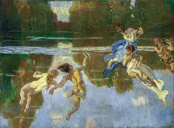 Naiad 1911 by Ettore Tito | Oil Painting Reproduction