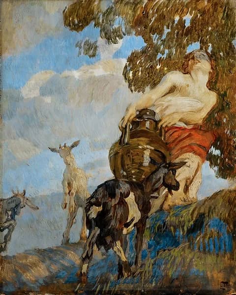 The Amphora by Ettore Tito | Oil Painting Reproduction