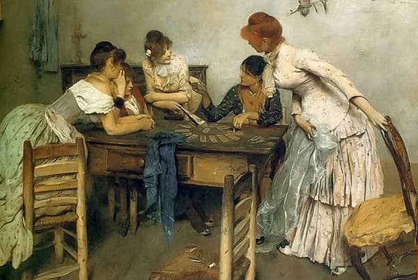 The Fortune Teller by Ettore Tito | Oil Painting Reproduction