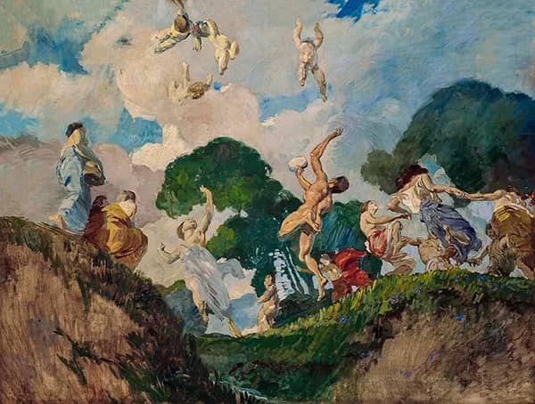 The Games by Ettore Tito | Oil Painting Reproduction