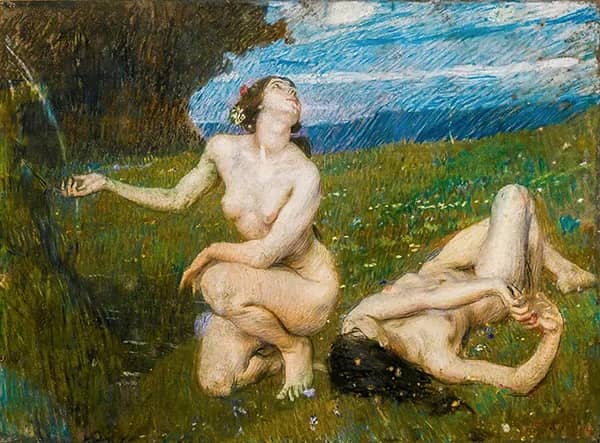 The Source 1914 by Ettore Tito | Oil Painting Reproduction