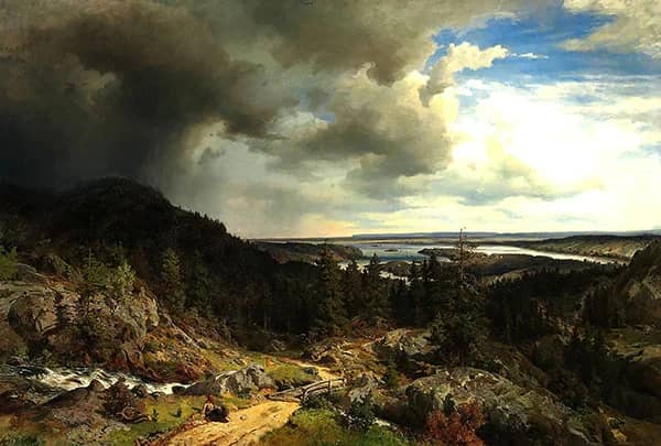 Breaking Clouds 1862 by Morten Muller | Oil Painting Reproduction